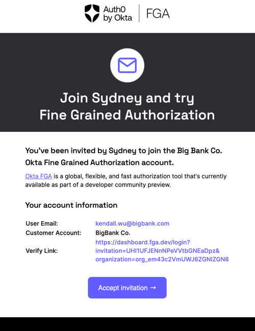 Image showing email invitation