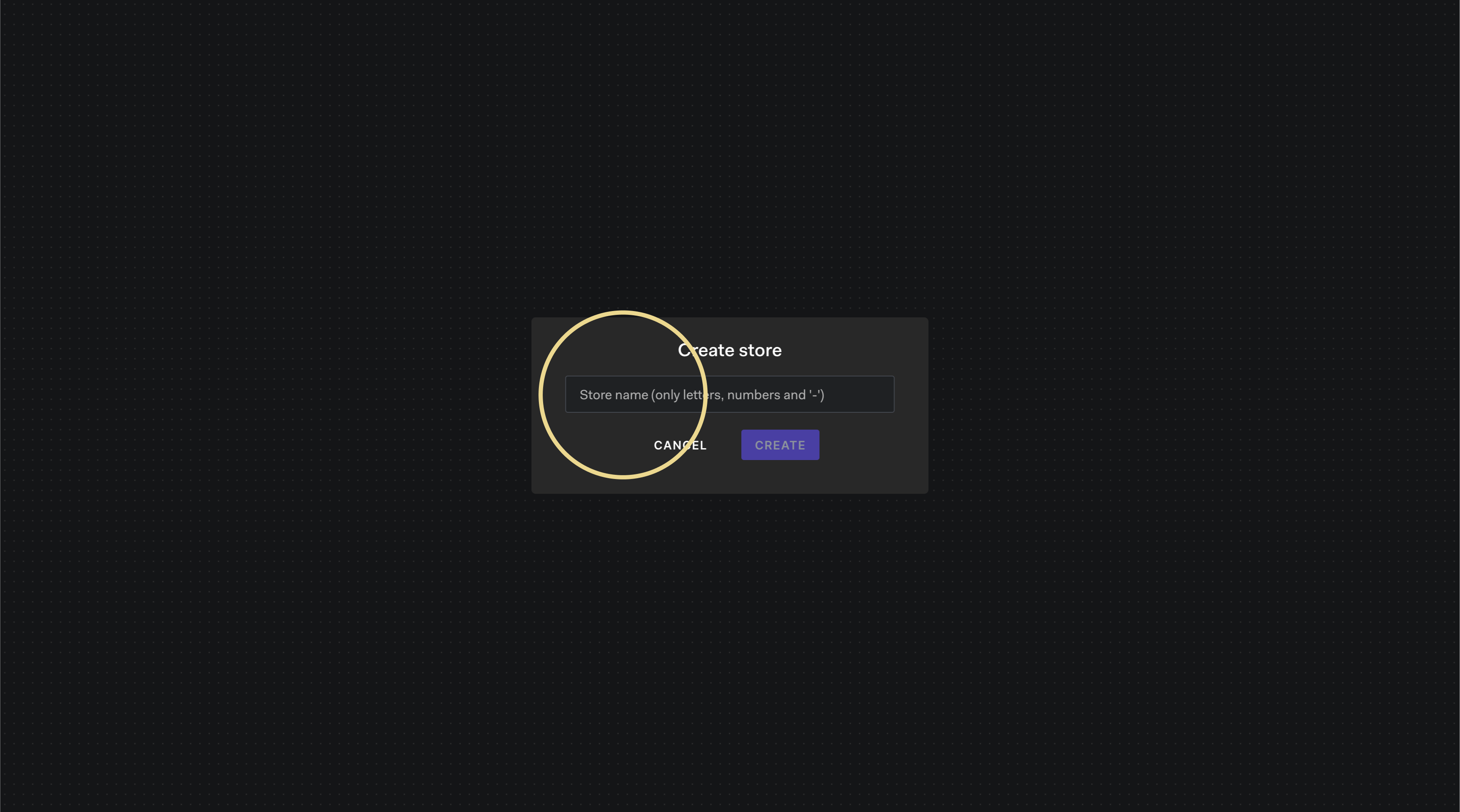 Image showing the  Playground new store prompt