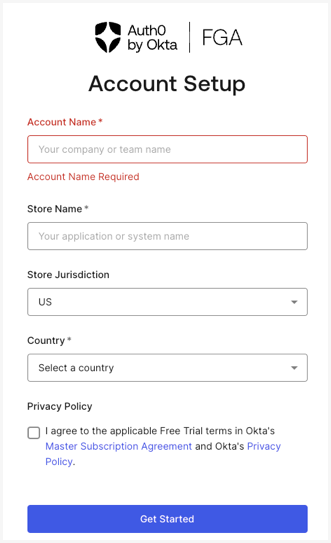 Account setup